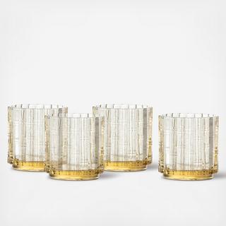Mahalo Double Old Fashioned Glass, Set of 4