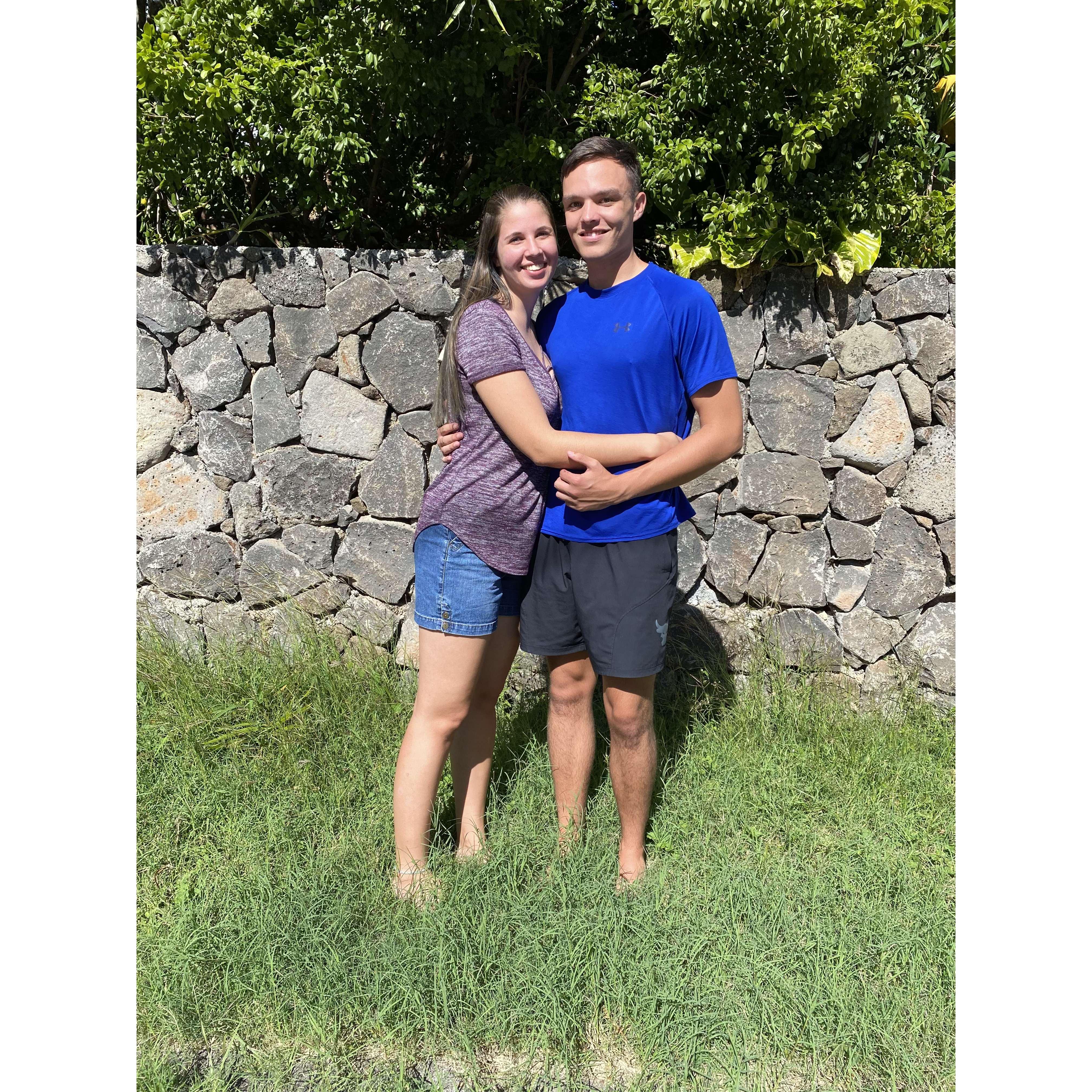 Our very first picture (not selfie) together circa February 2021.  It only took three months to get one!