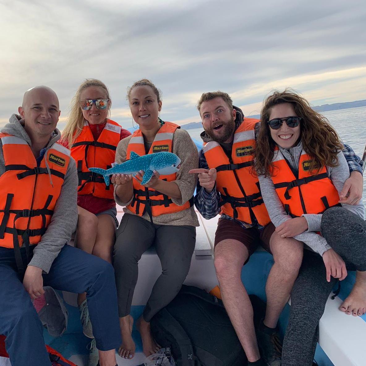 About to swim with whale sharks! New Year's day 2019 in La Paz, Mexico