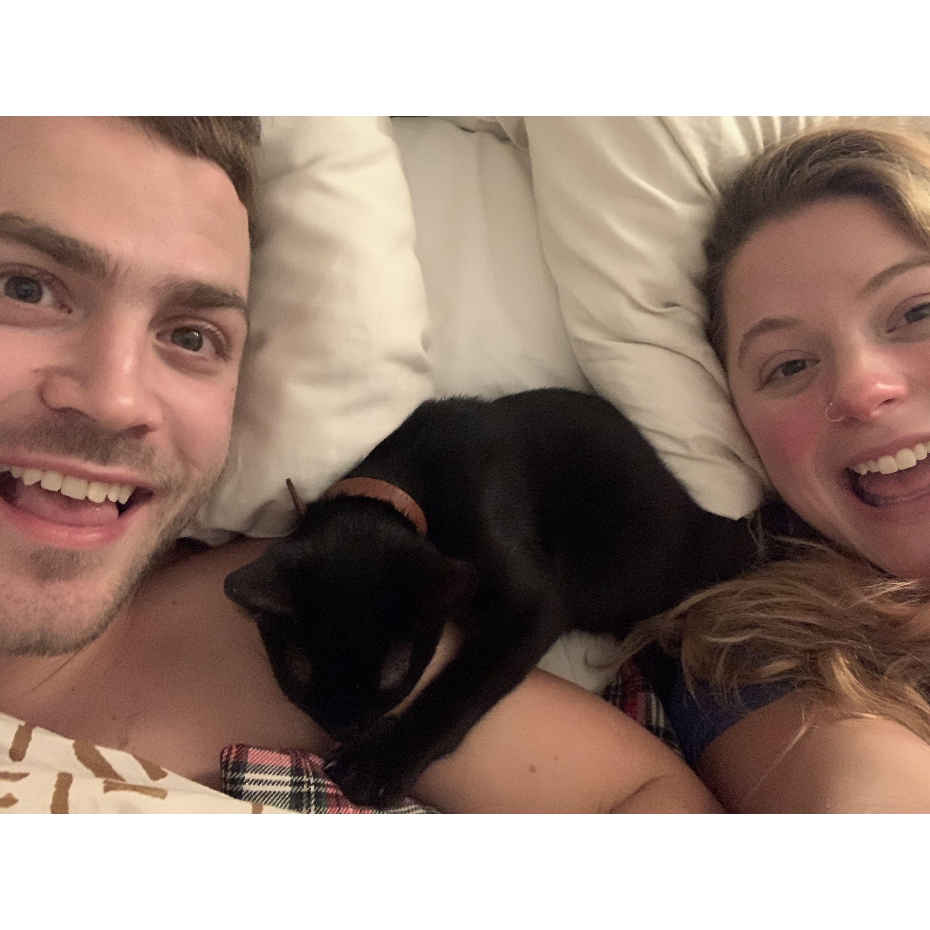 Our first night with our eldest child, Banjo.