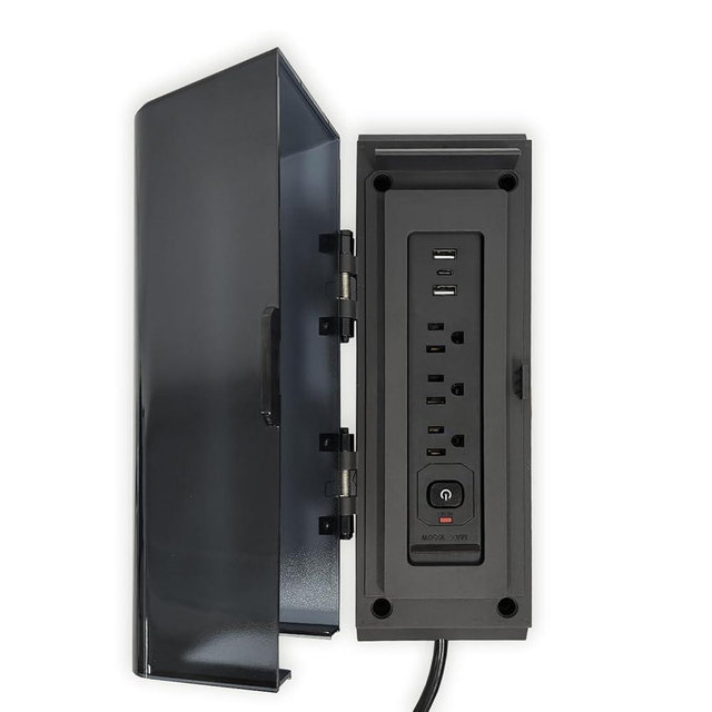 MIRADOR Power Strip Surge Protector with 3 AC Outlets and 3 USB Ports, Wall Mountable Power Socket with Protective Cover, 5Ft Long Extension Cord Plug (1875W/15A)for 111 Series Pergola, Garden, Black