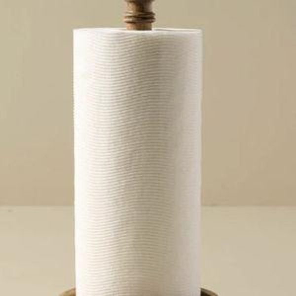 Antiqued Wood Paper Towel Holder