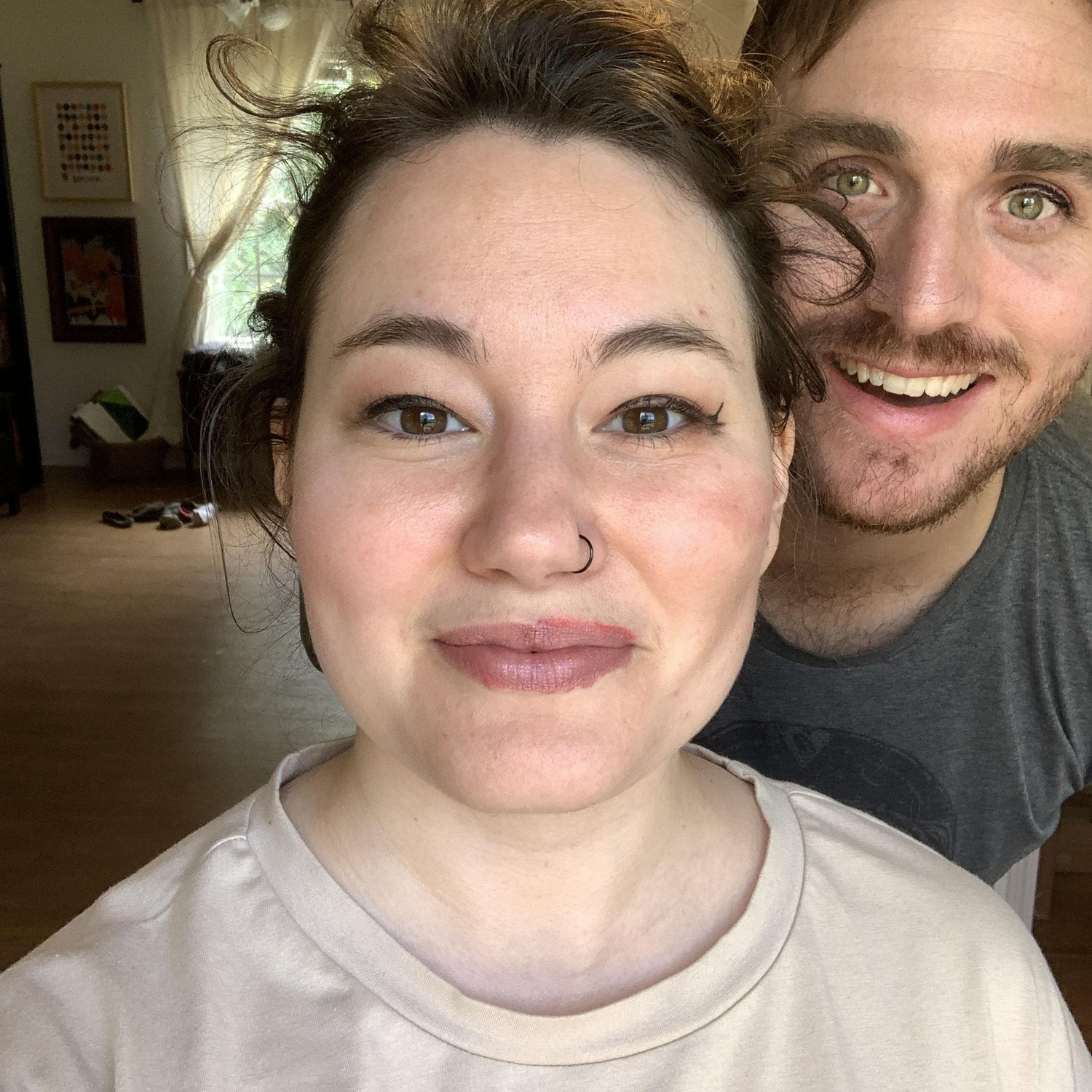 Traded skills for a day. I practiced juggling, Stephen practiced makeup application