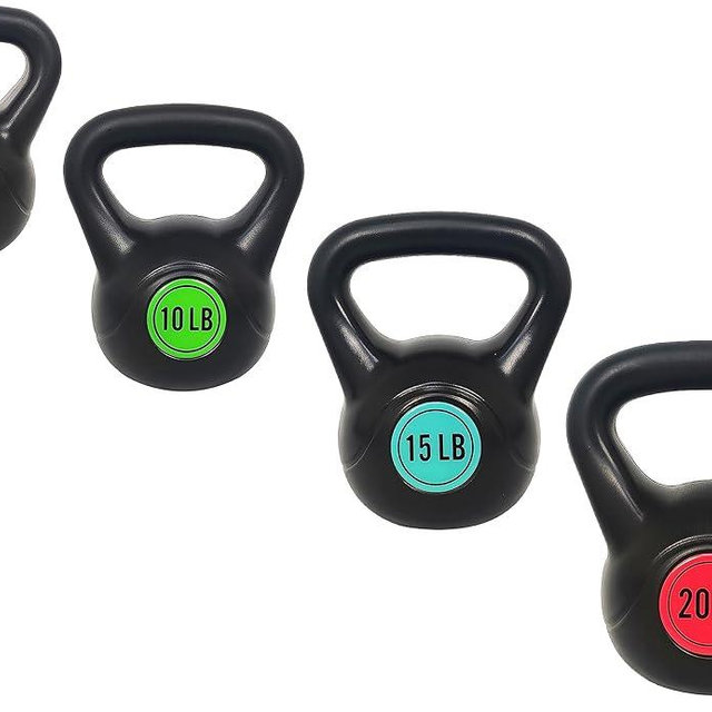 Fitvids Kettlebell Sets 4 Piece Strength Training KettleBells Weight Set 5lb, 10lb, 15lb, 20lb Kettle Bell