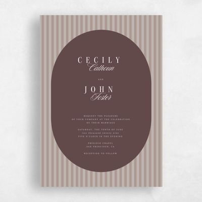 Chocolate, Brown Wedding Invitation - Madison Portrait