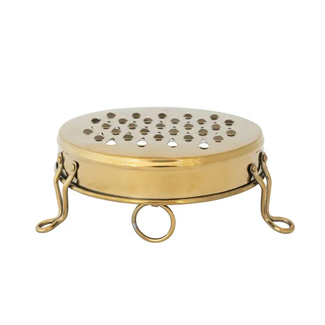 Storied Home Round Stainless Steel Footed Grater, Gold Finish