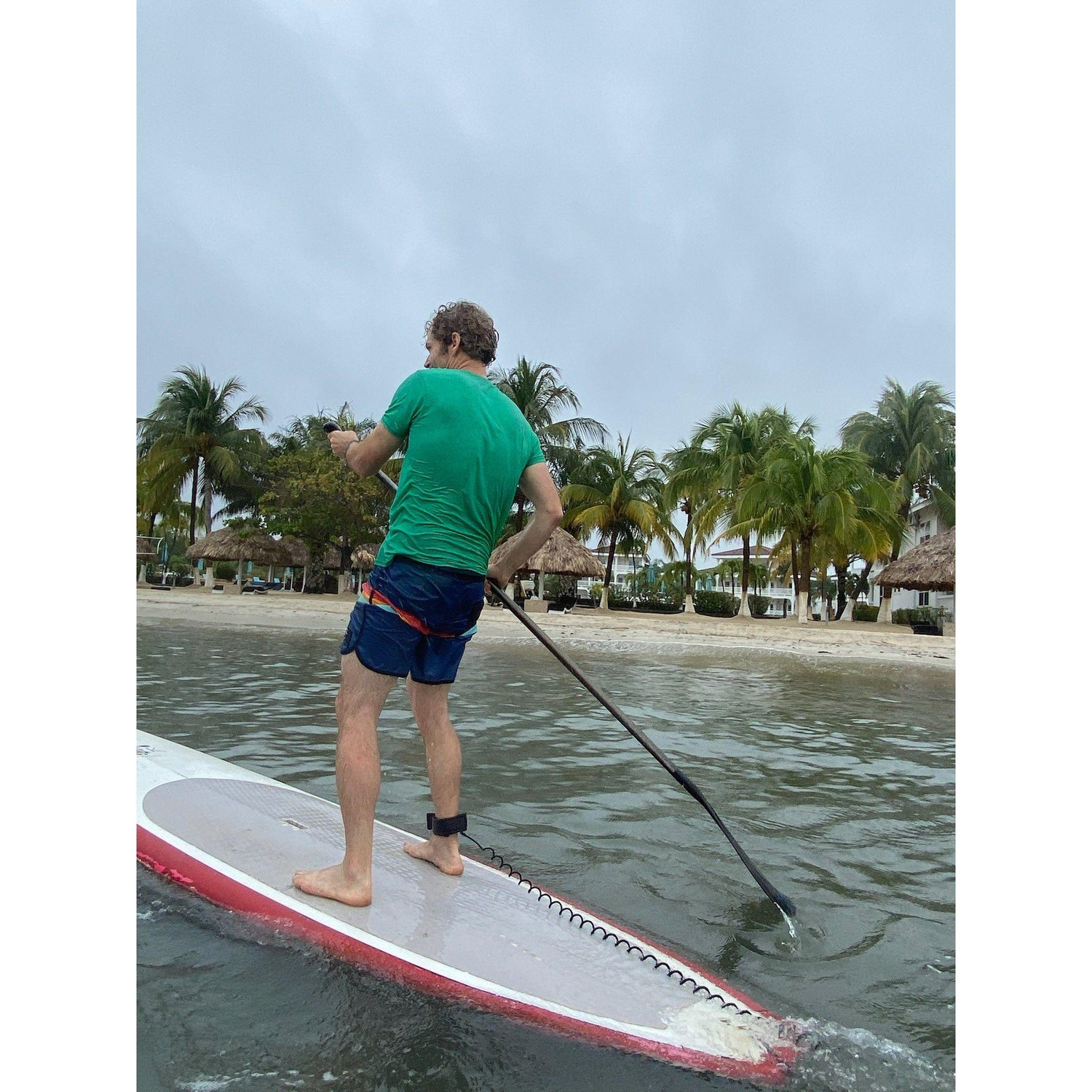 Paddleboarding in Placencia at 6am in the morning.