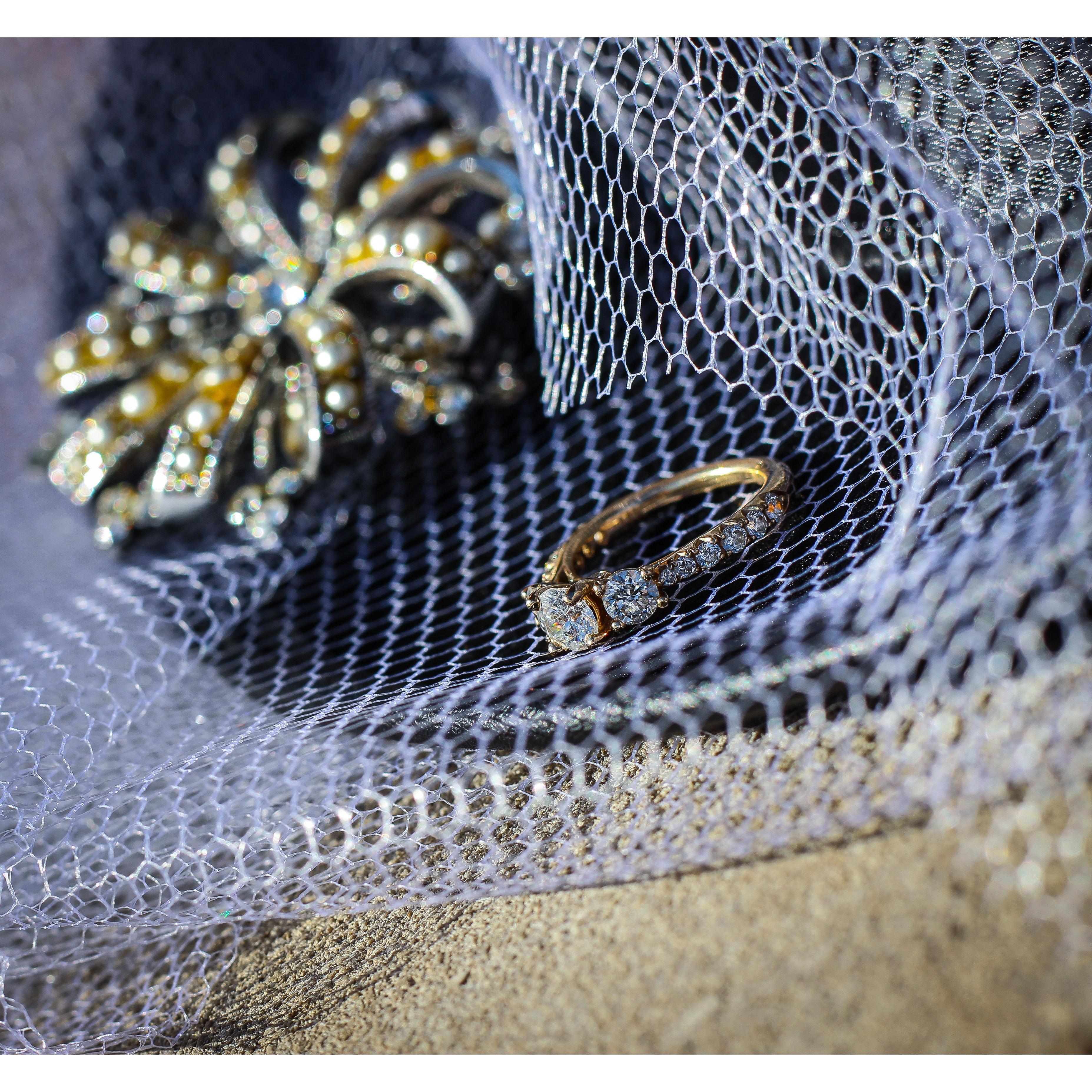 Grandma June Holland's diamonds and her broach.