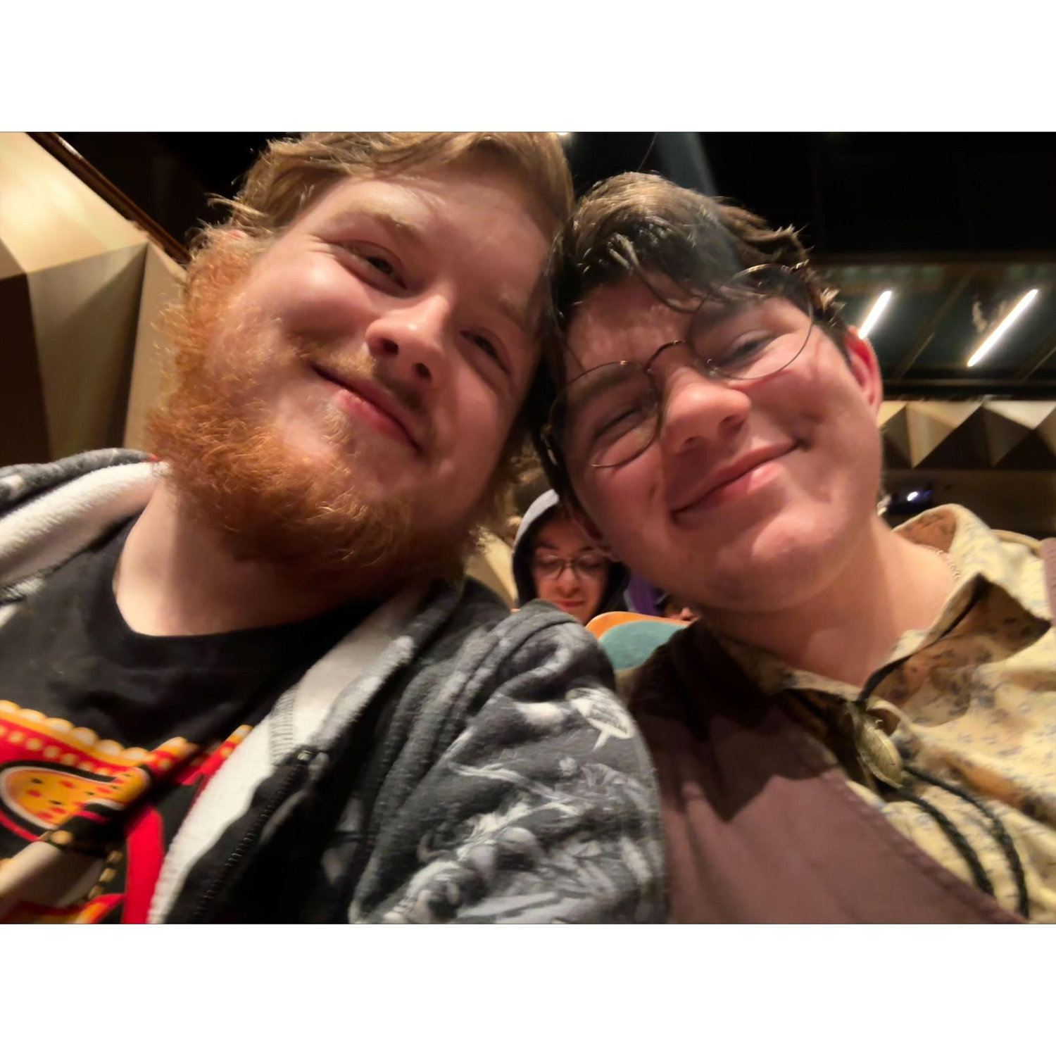 Celebrating our fifth anniversary at the Welcome to Night Vale live show, 2024.