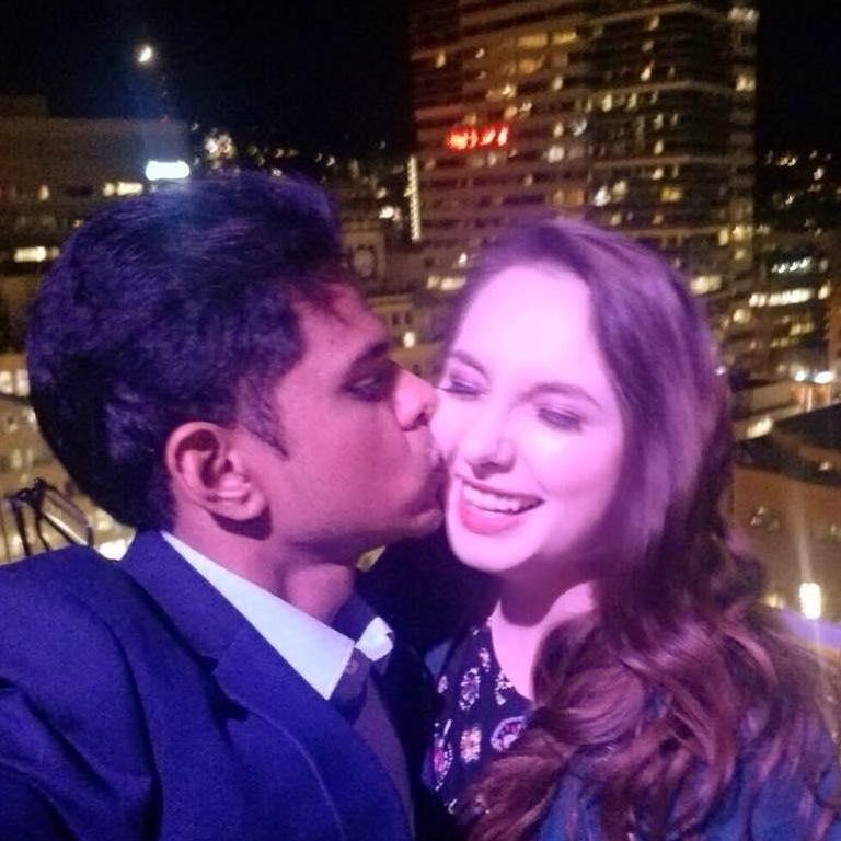 Celebrating Morgan's birthday on the top of Portland's Meier & Frank Building.