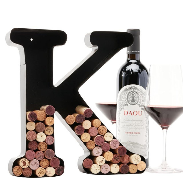 DECOMIL Wine Cork Holder (A-Z) Letter K | Decorative Wall Art Cork Decor