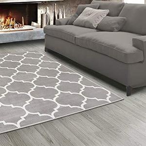 Sweet Home Stores King Collection Moroccan Trellis Design Area Rug, 7'10 X 9'10, Grey
