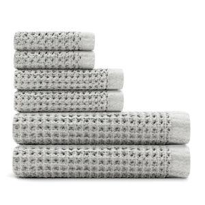 Supima® Waffle 6pc Bath Towel Bundle - Grey Mist | Onsen®