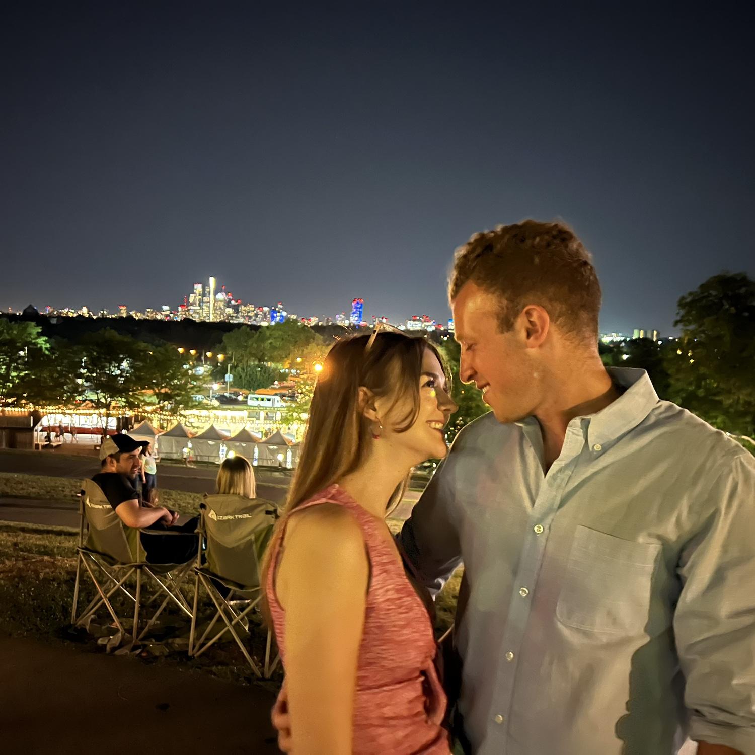 Our first photo together at the Mann Center in Philadelphia, PA, August, 2022.