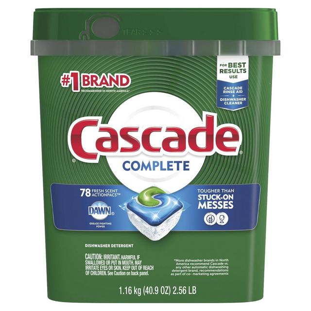Cascade Complete Actionpacs Fresh Scented Dishwasher Detergent - Fresh Scent - 78ct