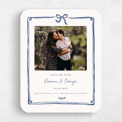 Blue Rounded Wedding Save the Date - Galleria Photo