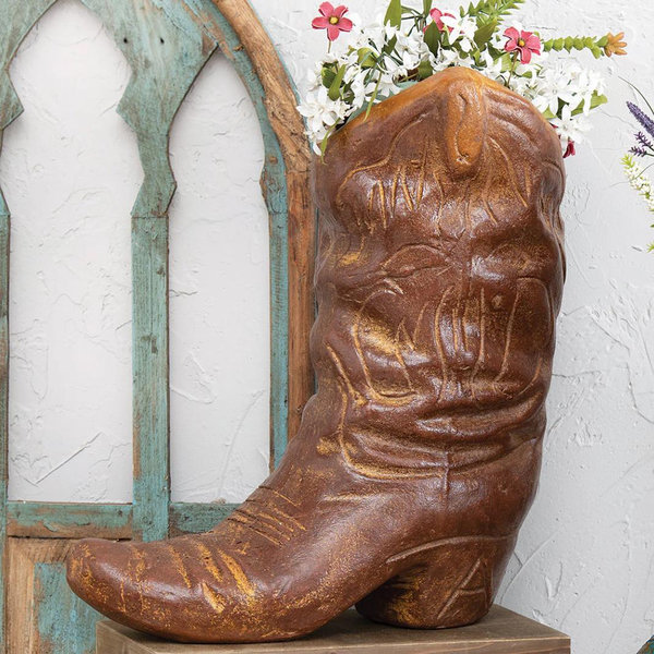 Dodge City Boot Planter - Brown