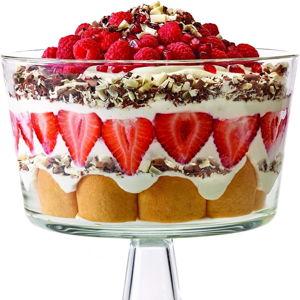 Royalty Art Trifle Bowl with Pedestal – Large Italian Glass Dessert & Cake Stand, Elegant Centerpiece for Layered Trifles, Weddings, Holidays & Entertaining – Gift Boxed