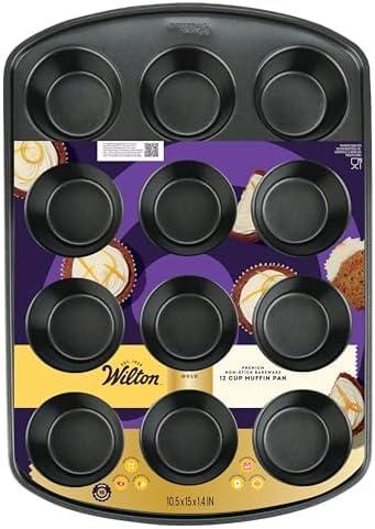 Wilton Perfect Results Premium Non-Stick Cupcake Pan, 12-Cup Muffin Tin, Steel Baking Supplies (Pack of 6)