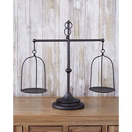 The Lakeside Collection Farmhouse Scale Candleholder - Unique Centerpiece Stand with Vintage Style