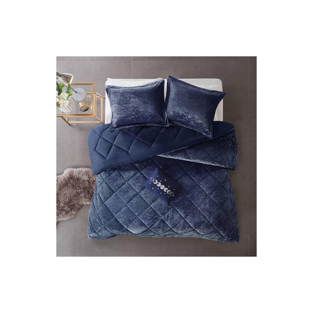 4pc King/California King Alyssa Velvet Comforter Set - Navy