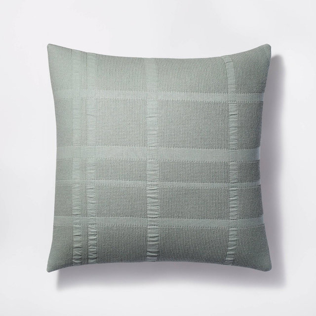 Euro Waffle Matelasse Quilt Sham Light Teal Green - Threshold™ designed with Studio McGee