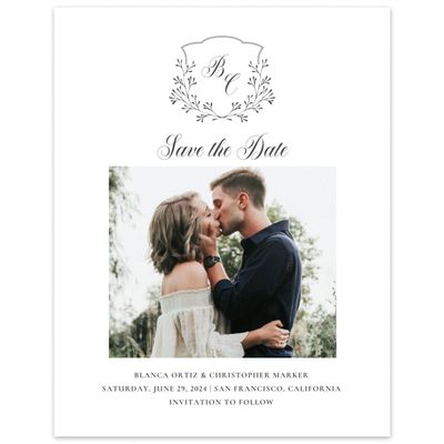 Dark Charcoal, Black Wedding Digital Save the Date - Estera Photo