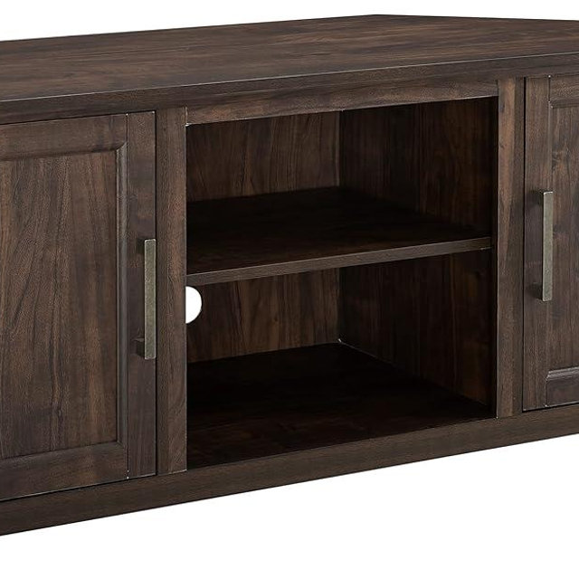 Crosley Furniture Camden TV Stand for 50+ inch TVs, Entertainment Center with Adjustable Storage Shelves, Dark Walnut