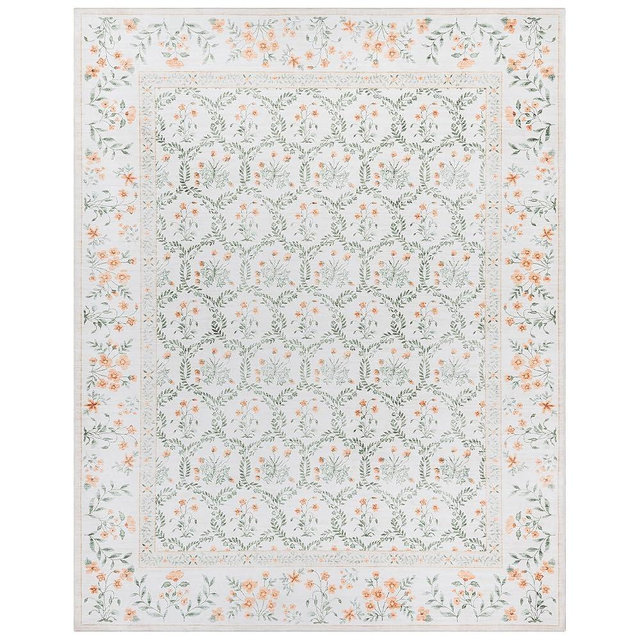 Gertmenian Indoor Boho Area Rug - 6x9 Medium, Non Slip, Super Strong, Ideal for High Traffic Areas in Bedroom, Living Room, Kitchen - Vela, Ivory, 24611
