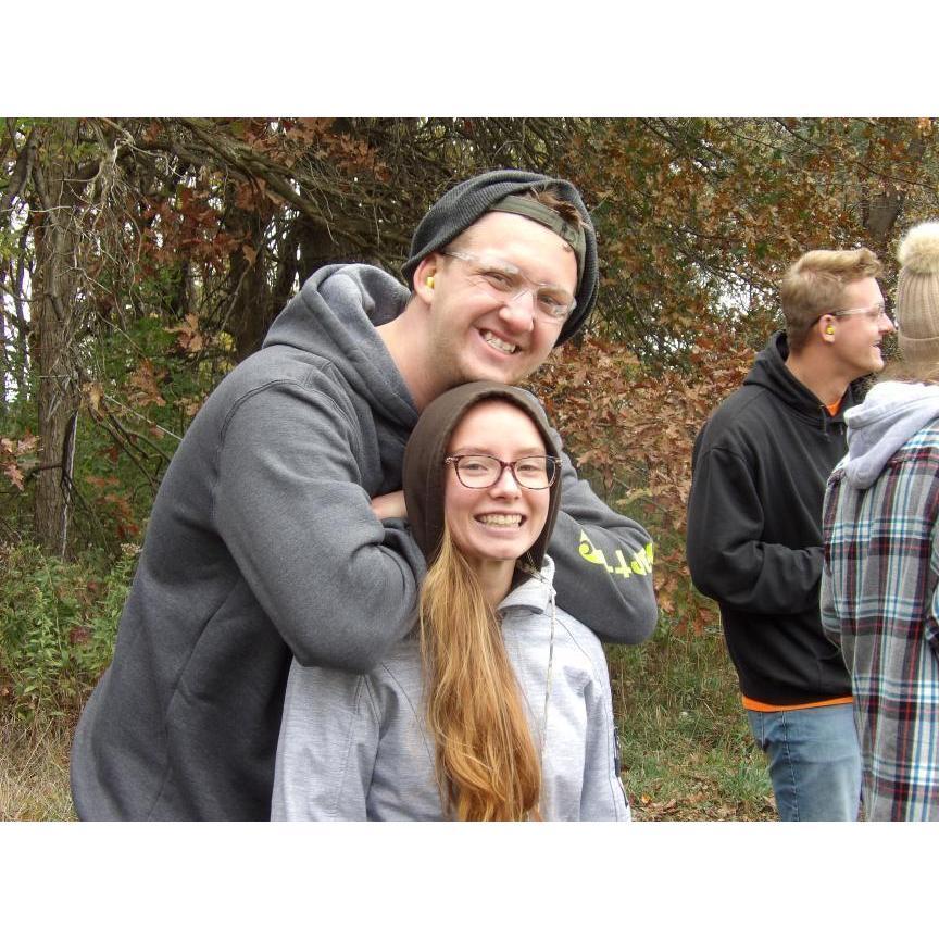 Allison being used as a headrest at the Eaglecrest Clay Shoot 2021