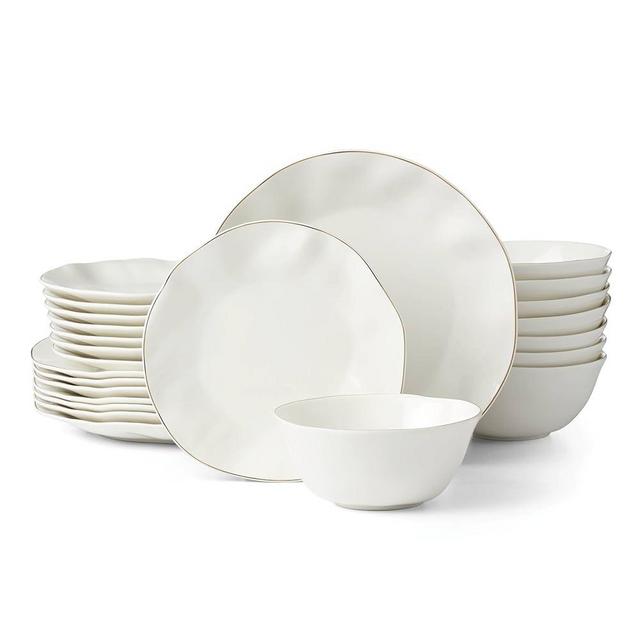 Lenox White Blue Bay Piece Dinnerware Set, 24 Count