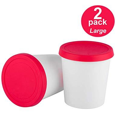 StarPack Premium Ice Cream Freezer Storage Containers - Set of 2 with Silicone Lids, for Ice Cream, Meal Prep, Soup and Food Storage