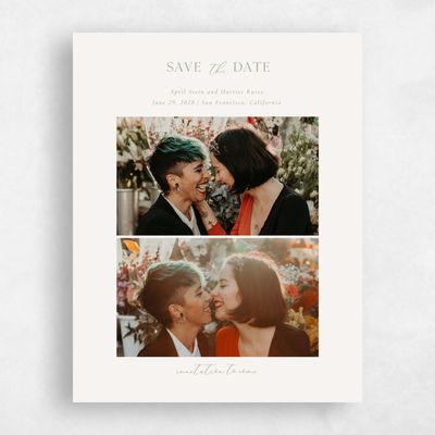 Beige Wedding Save the Date - Ashbey Multiphoto