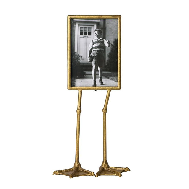 NIKKY HOME Gold Flamingo Duck Paw Picture Frame 5x7 with High Definition Glass for Table Top Desktop Display, Hawaiian Tropical Theme Elegant Gift Photo Frames for Family Friend