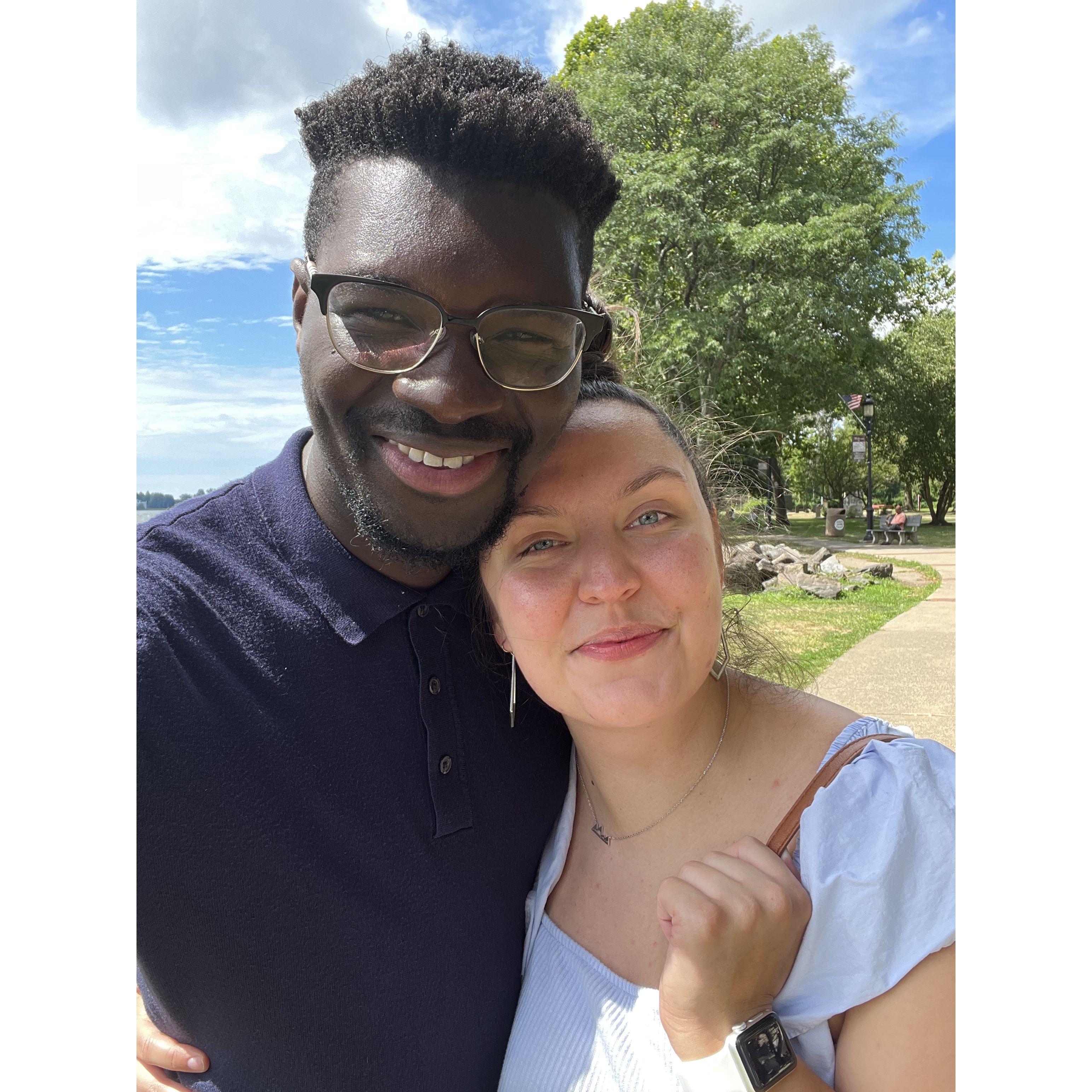 Our first photo together. After brunch in Bensalem; our second date.