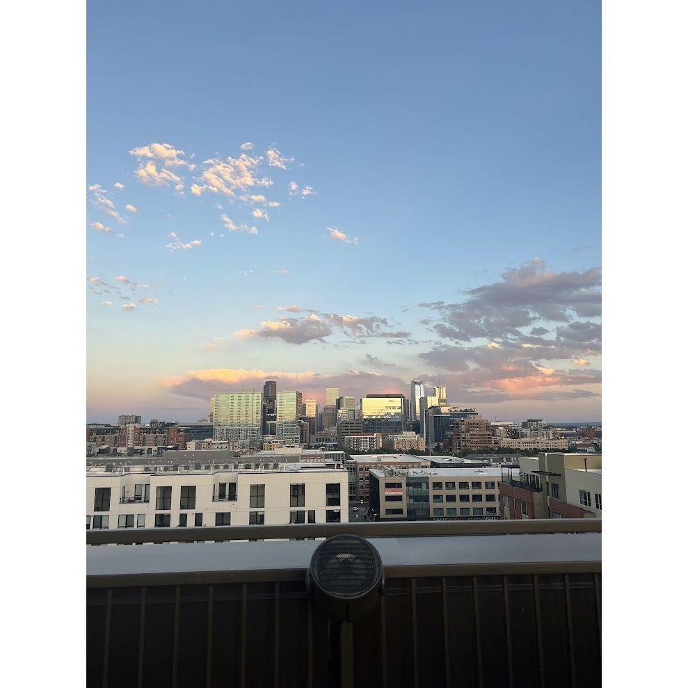 The view from our rooftop in Denver
