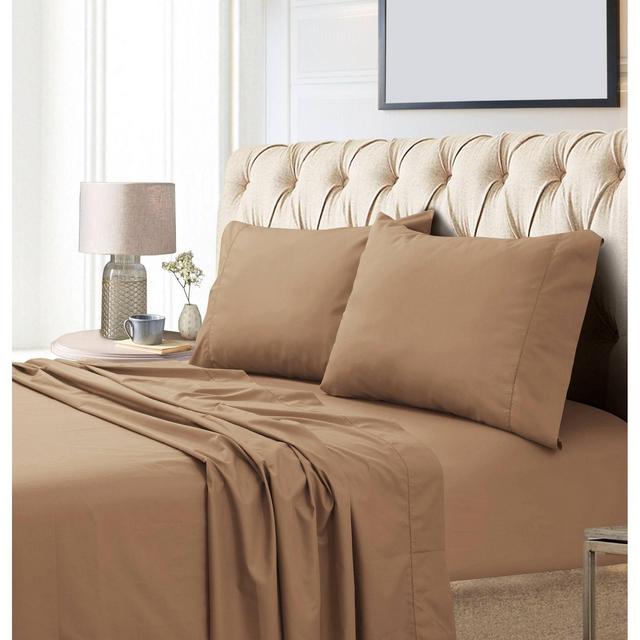 King 800 Thread Count Extra Deep Pocket Sateen Sheet Set Cafe - Tribeca Living