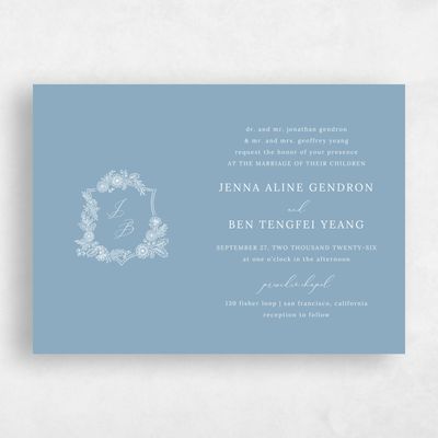 Floral Wedding Invitation - Lilah Landscape
