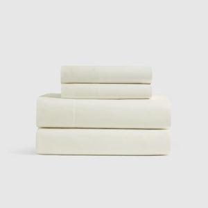 Organic Crisp Percale Sheet Set - King (Ivory)