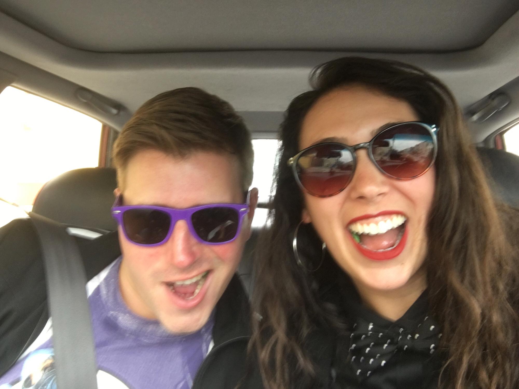 Our first photo together, August 2016, en route to a pub quiz, hosted by Blair!