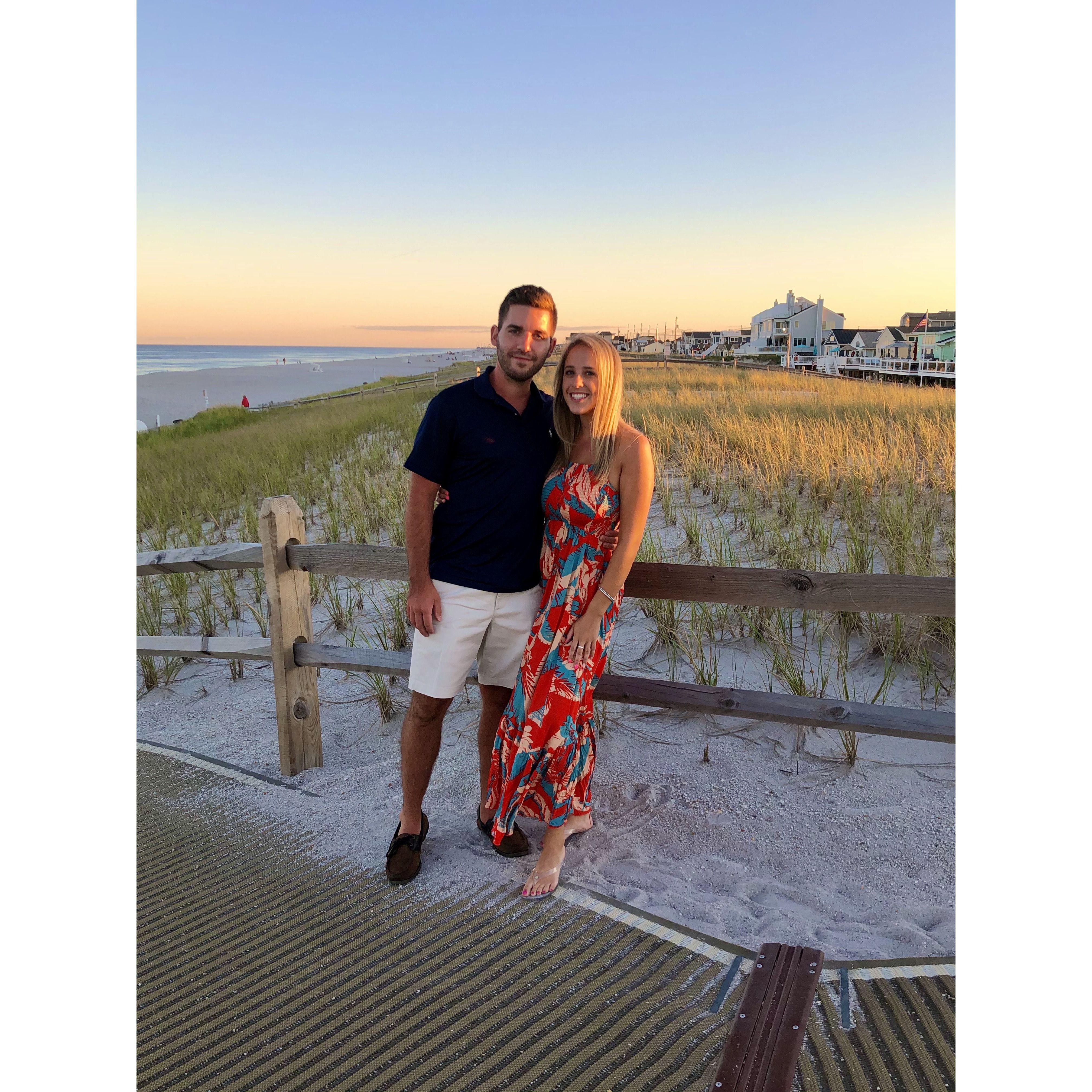 This photo was taken the very first year Justine brought Chris to the Jersey shore, the beach they would later get engaged on.