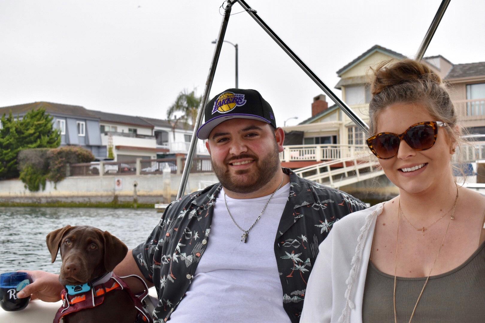 First boat ride for lupe and zoey