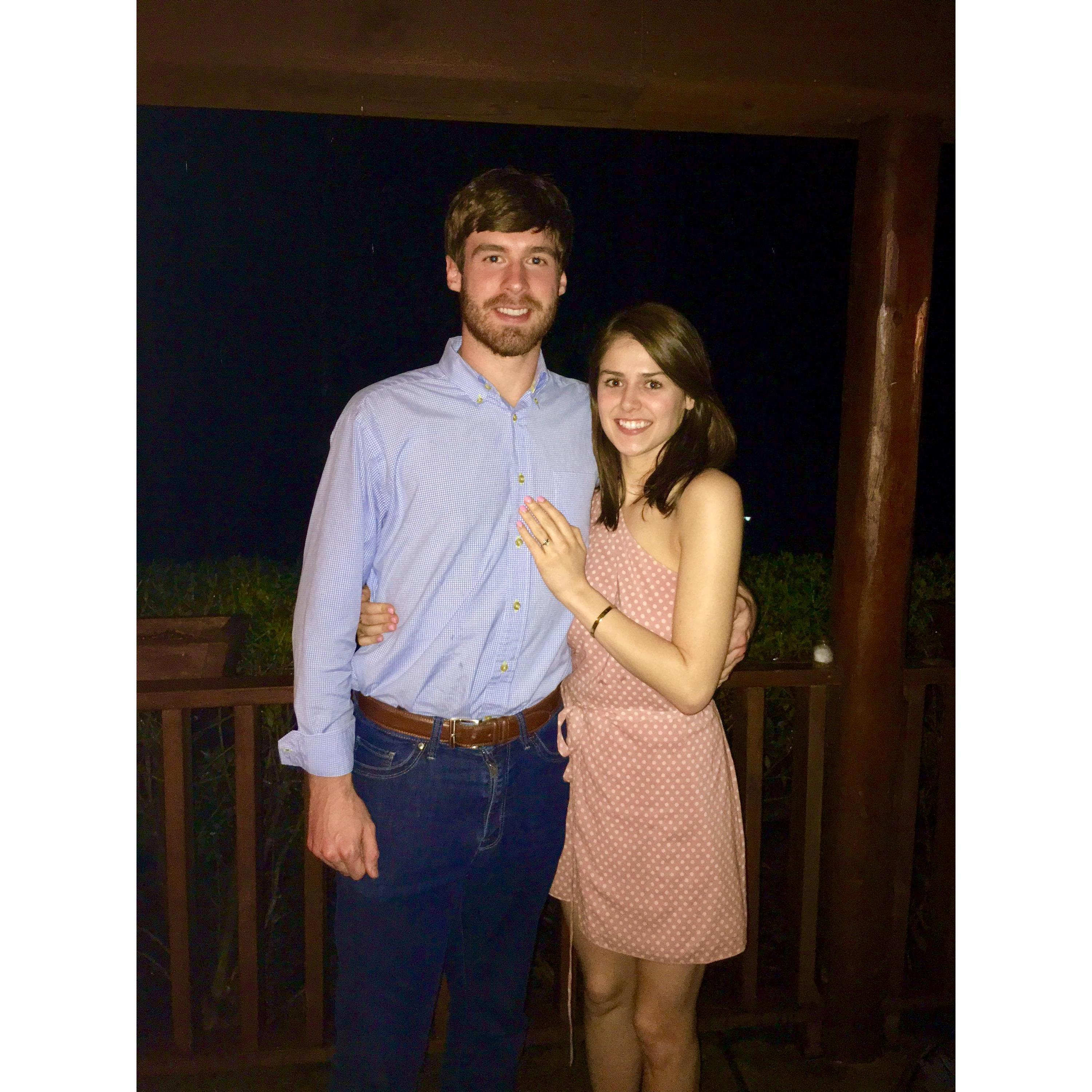 The night we got engaged! March 28, 2018 at the Ravine in Oxford, MS