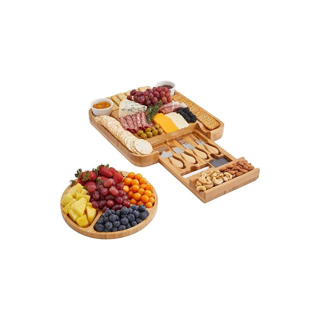 JumblWare Wooden Charcuterie Board Set, Cheese Board & Fruit Platter