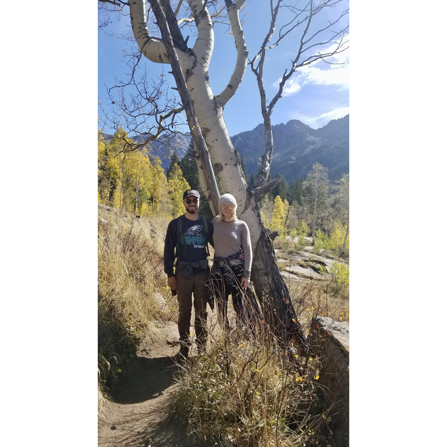Hiking the Upper Piney River Falls trail in Vail, CO in 2018.