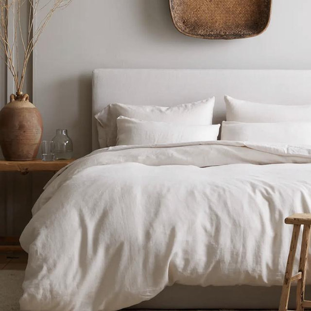 European Linen Duvet Cover Set - King/Cal King - Sand