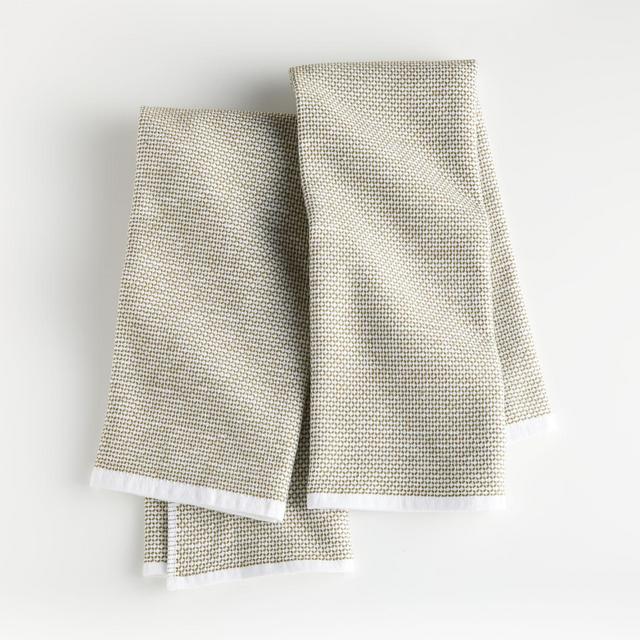 Olive Textured Terry Dish Towels, Set of 2