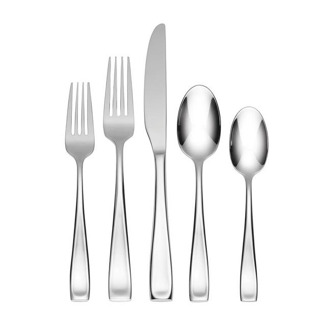 Oneida Silverware Set, Moda Mirror 20-Piece Flatware Set, Service for 4, Made of 18/10 Stainless Steel, Dishwasher Safe, Knife Spoons & Forks, Home & Kitchen, Utensils Set, Cutlery (Silver, 20 Piece)