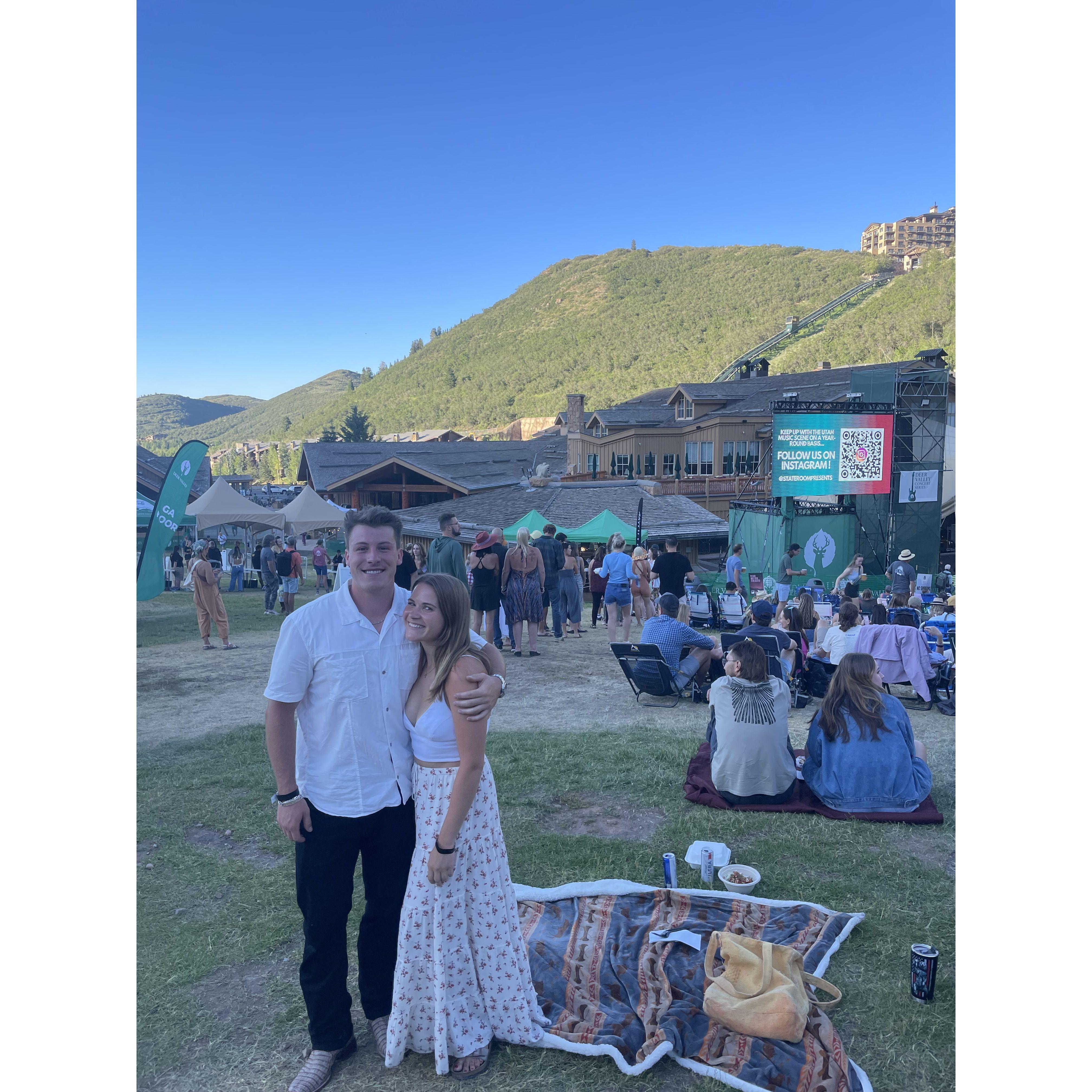 The second photo we ever took together, seeing Caamp at Deer Valley when Sophia first visited Utah!