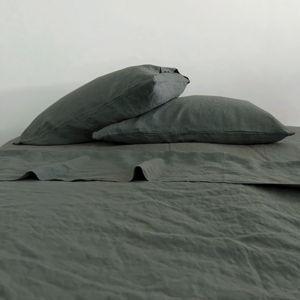 Linoto Sage Queen Linen Fitted Sheet